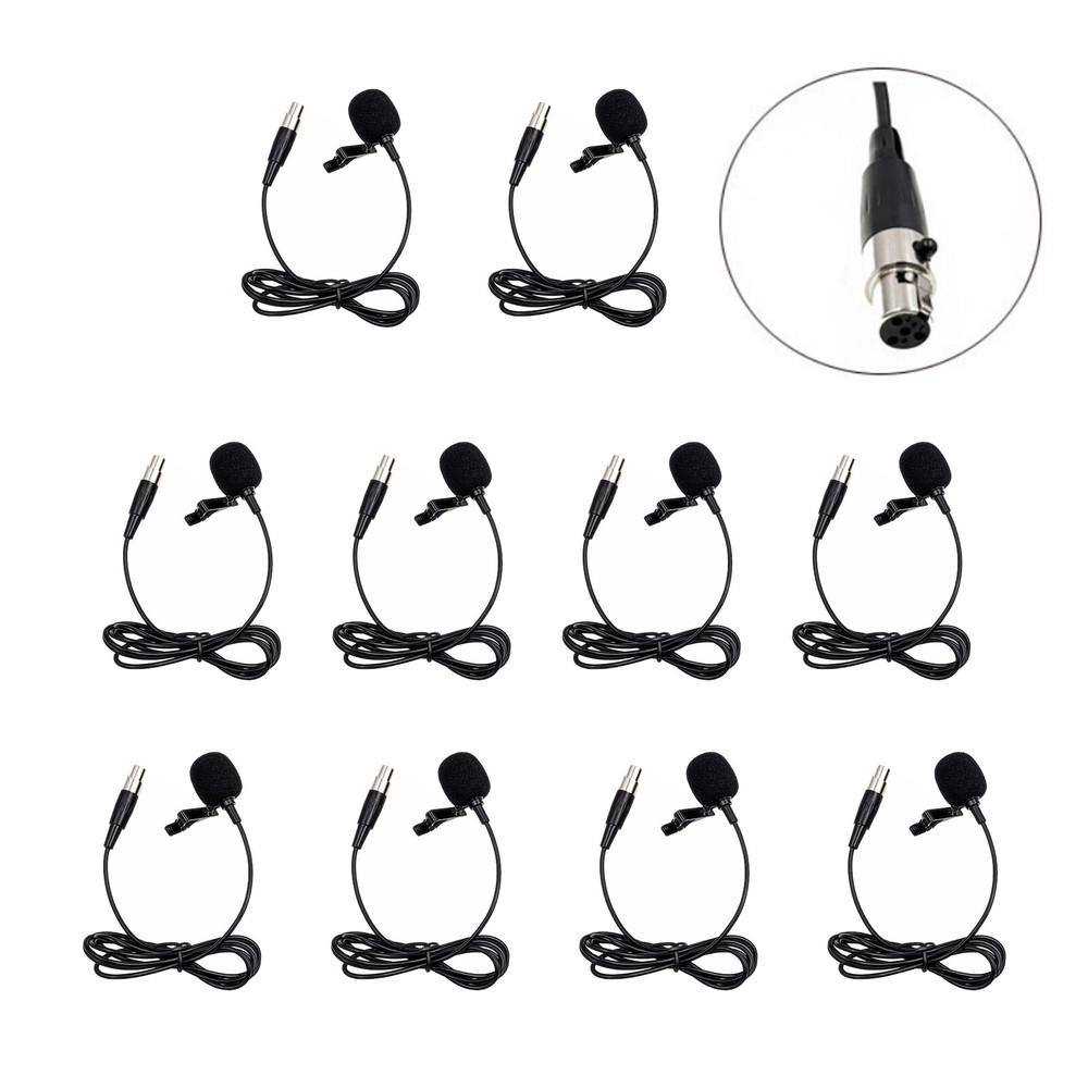 10x Lavalier Speech Microphone For Shure Wireless Body-Pack mini 4pin XLR TA4F