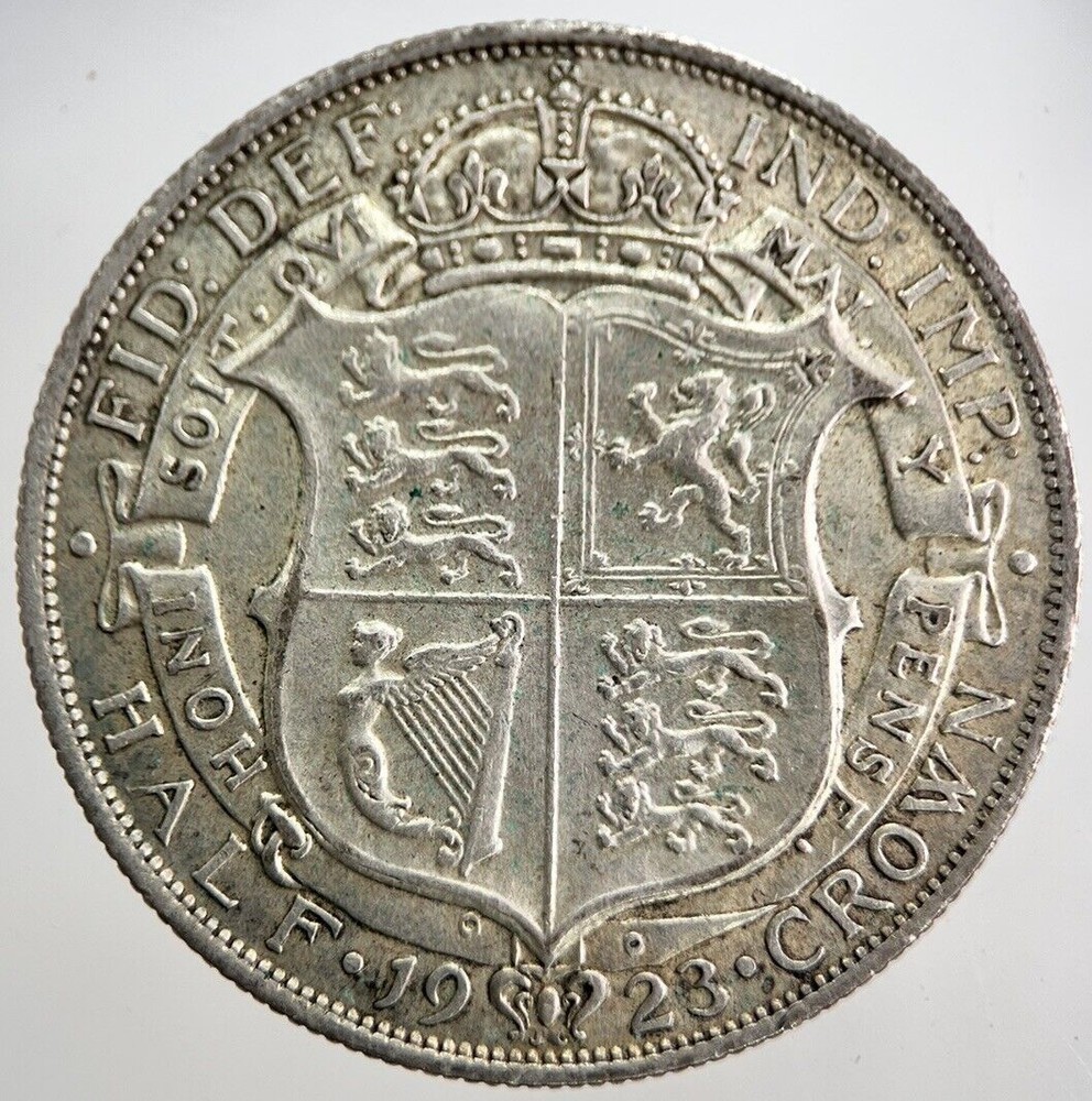 1923 George V Half-Crown Silver Coin in Very Fine Condition | a8140