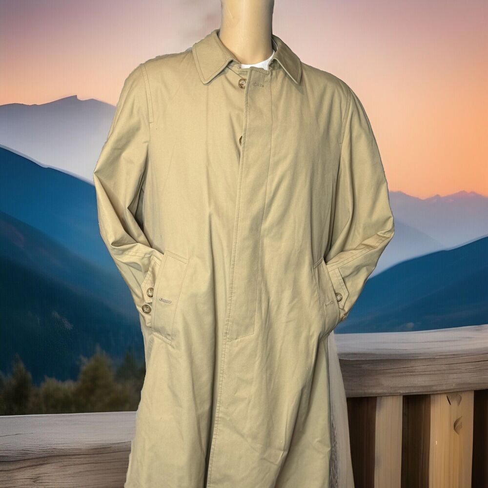 VINTAGE Burberry Trench Coat WINTER jacket Nova Check khaki UNISEX size R-40US