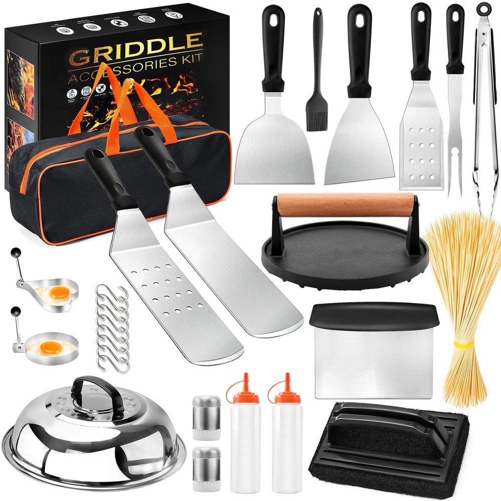 127-Piece Flat Top Grill Accessory Kit for Blackstone Griddles – Spatulas, Scrapers & More