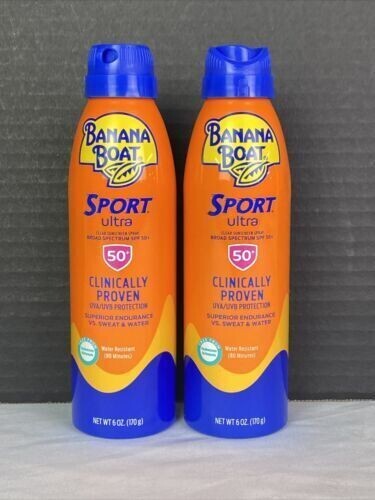 2 PACK Banana Boat Sport Ultra Sunscreen SPF 50 6oz FREE SHIPPING! BUY NOW!-image