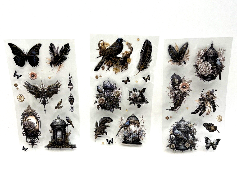 Gothic Dark Garden Stickers Scrapbooking Junk Journal Planner Card Making