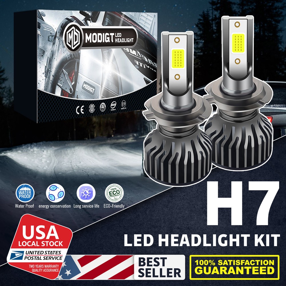 H7 Beam LED Car Bulbs Headlight Lamp Kit 6000K White 20000LM Super Bright 100W