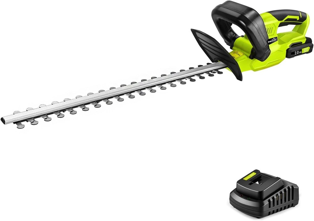 20V Cordless Hedge Trimmer by SnapFresh - 22-Inch Dual-Action Blades for Effortless Green Trimming