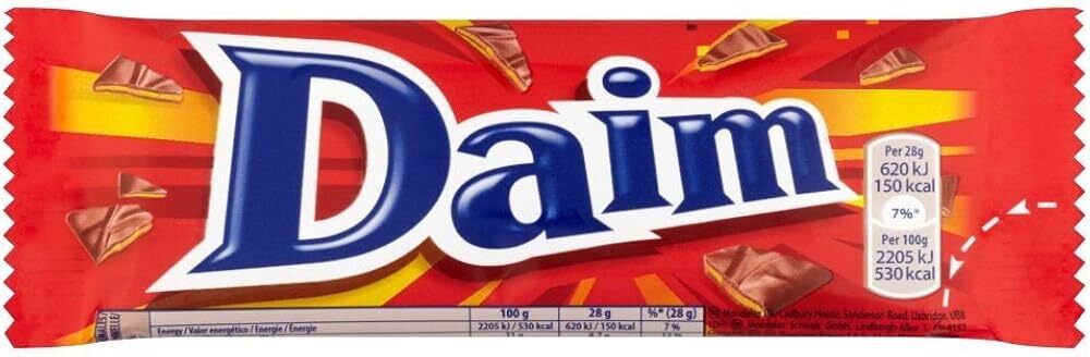 Daim Crunchy Caramel Bar - 28g - Pack of 6 (28g x 6 Bars)