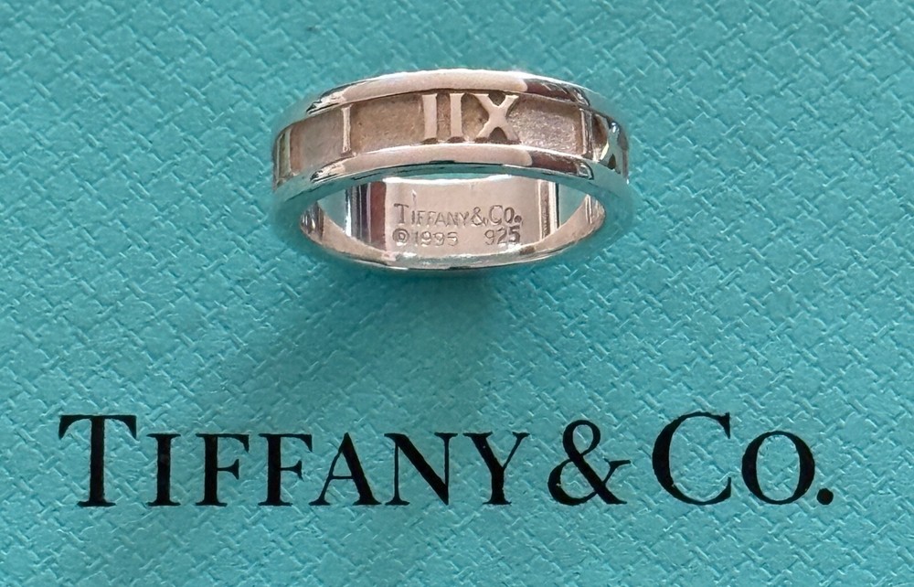 Tiffany & Co.  Atlas Roman Numeral Ring  Sterling Silver 925 Size  10 1/2 US
