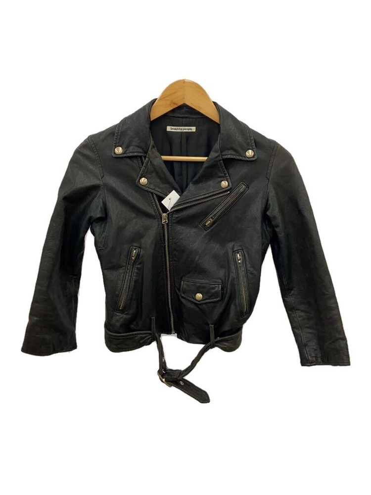 Beautiful People Double Rider Leather Jacket Blouson Cowhide Black 1306  