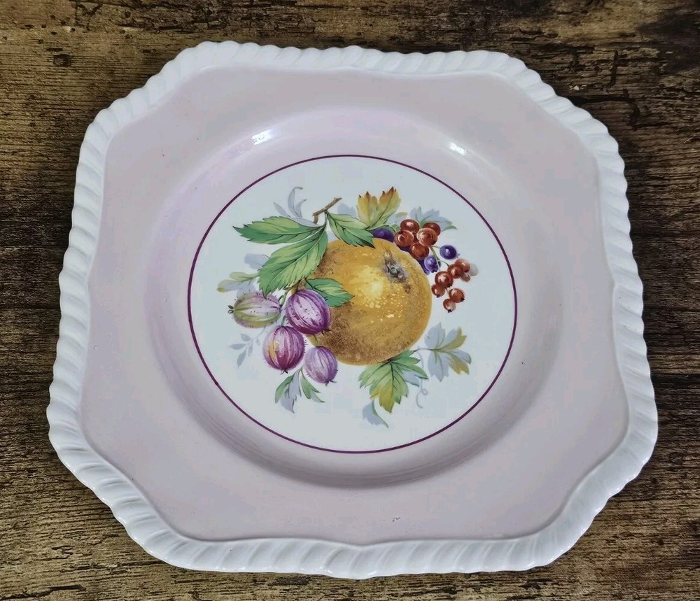 Johnson Brothers Square Salad Plate Pink Fruit England 7-3/4