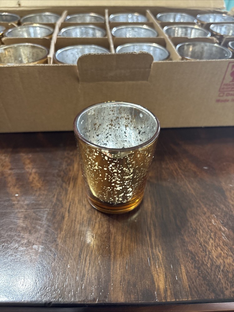 18 Gold Tealight Candle Holders - Wedding Decor Bulk Volens Votives