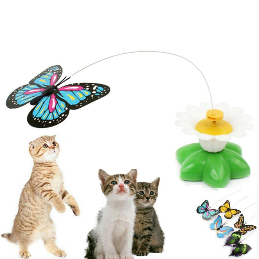 Interactive Electric Rotating Butterfly Toy for Cat Training and Play