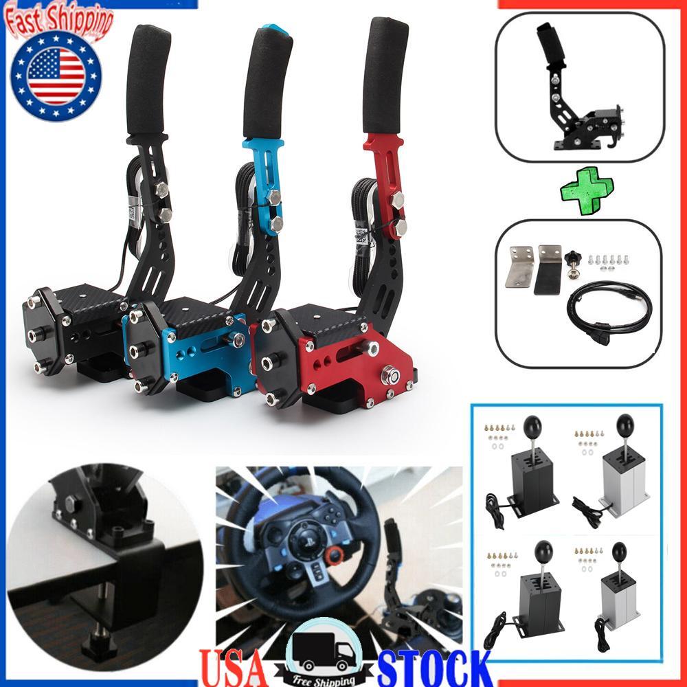 USB Handbrake w Clamp and H Shifter for Logitech G29 Steering Wheel Sim Racing