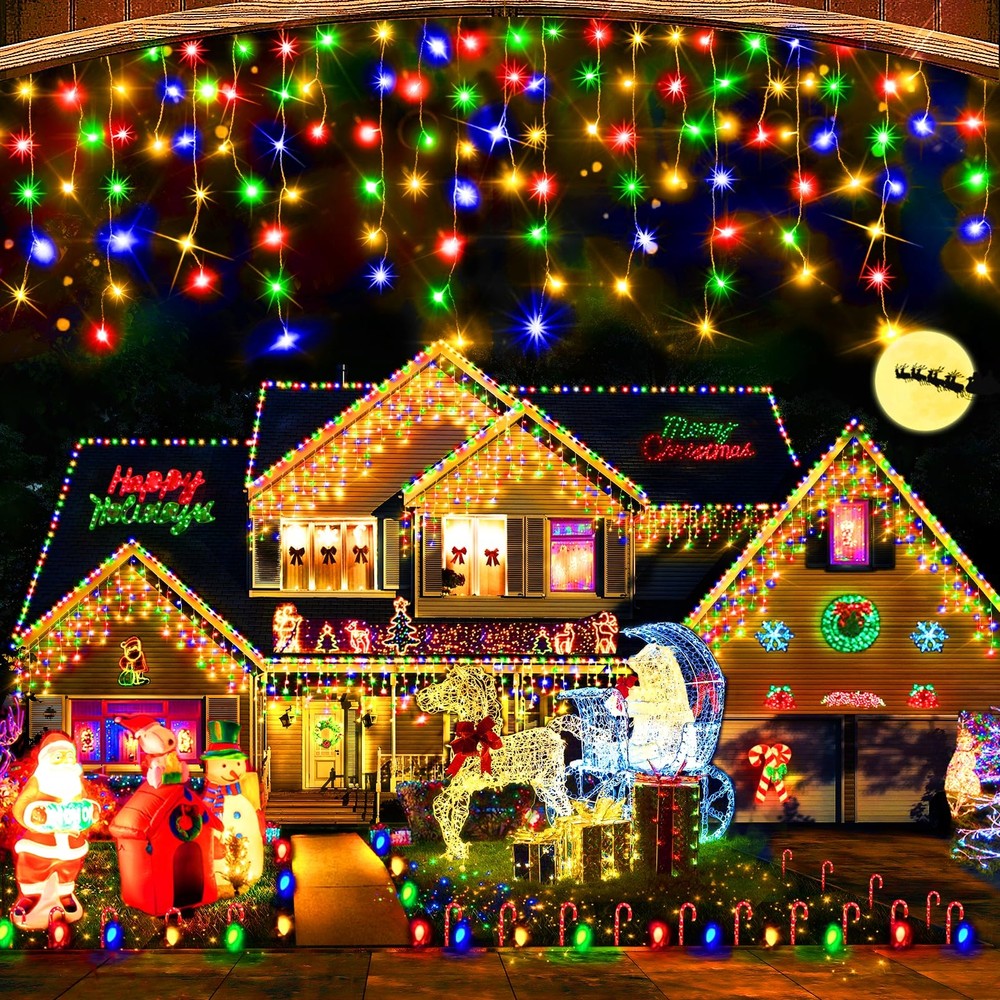 Hezbjiti Christmas Lights Decorations Outdoor164FT FairyLights 8 Modes 320 Drops