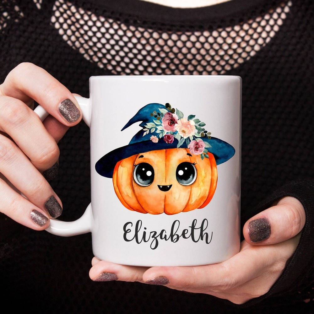 Halloween Personalised Ceramic Mug Hello Pumpkin Halloween Camping Mug Gift For
