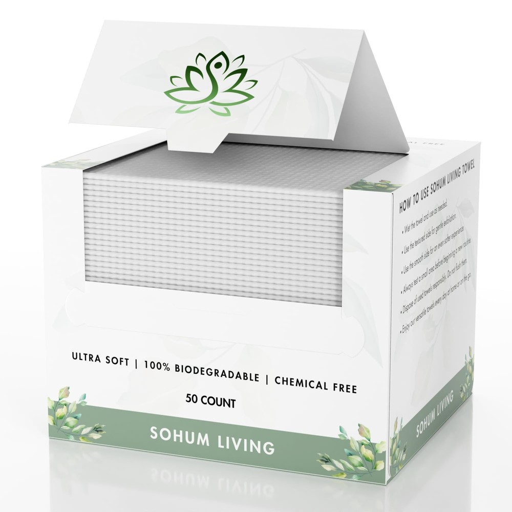 Disposable Face Towels, Face for Cleansing, Makeup Remover, Towelettes, Set o...