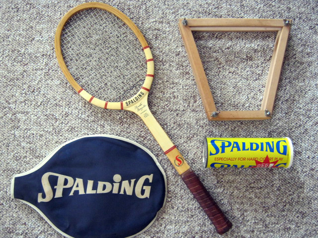 Vintage Tennis - Spalding - Wood Racket, Original Cover, More -c.1970- Rare Grp.