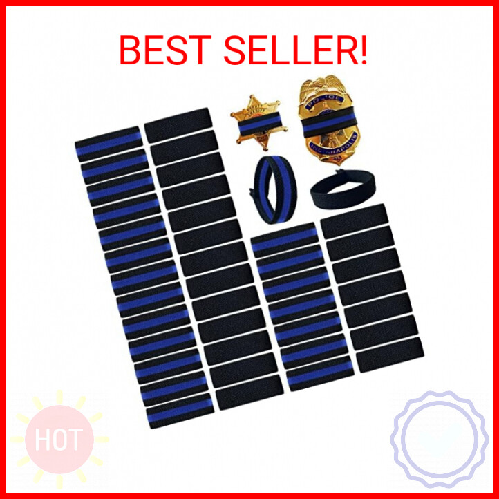 CREATRILL 40 Pack Police Mourning Band Stripe Police Officer Badge Shield Funera