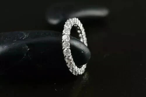 2CT Round Moissanite Engagement Ring Sterling Silver Size 5