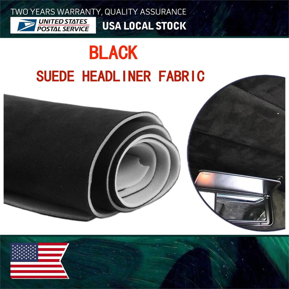 120x60 Inch Suede Fabric Headliner Material with Foam Backing for Car Roof Lining Replacement and Interior Upgrade