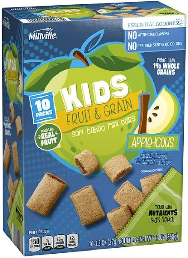Millville Kids Fruit & Grain Apple Cinnamon Mini Bars - 13 oz (369g)