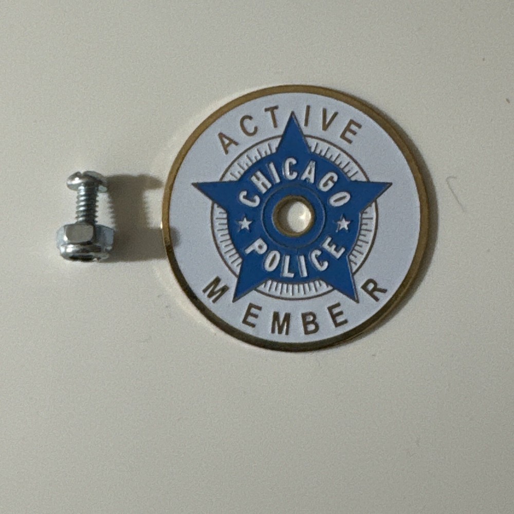 Chicago Police Car Active Member License Plate Medallion CPD With Hardware