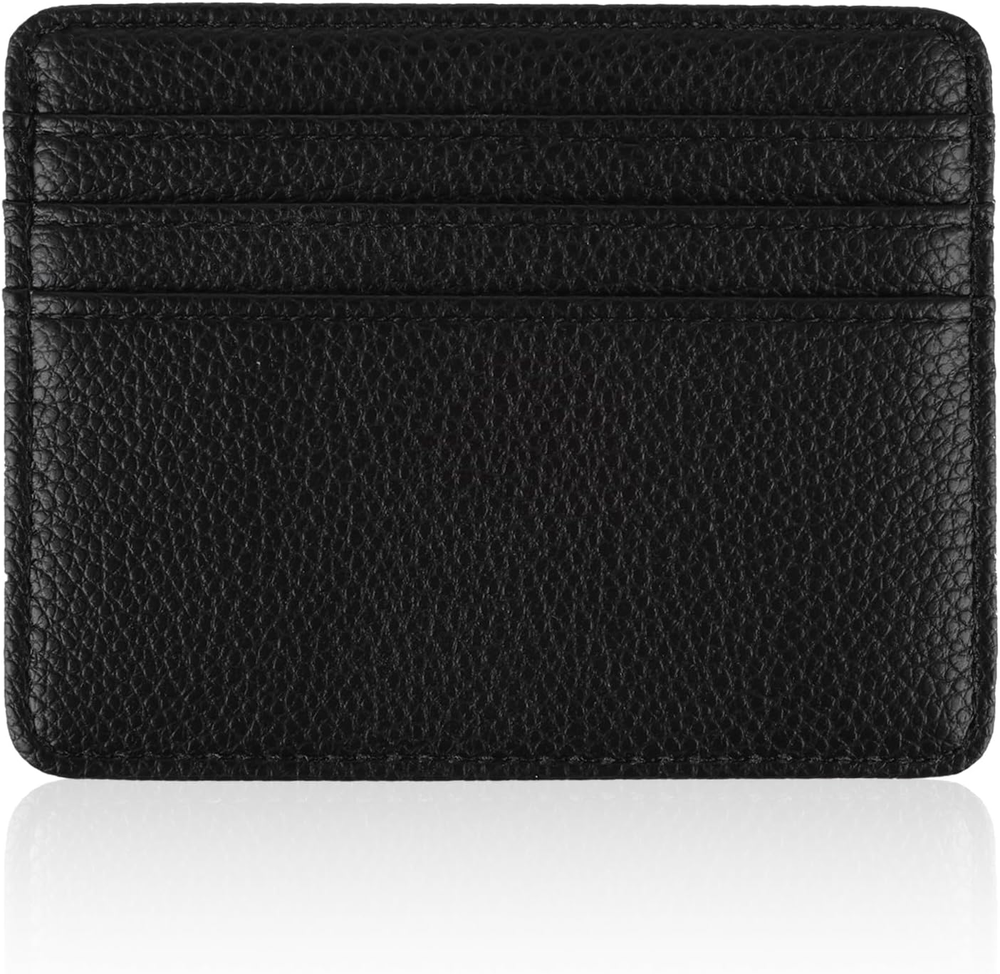 Leather Slim Credit Card 6 Slots Holder Black Card Holder Rfid Blocking Slim Cre