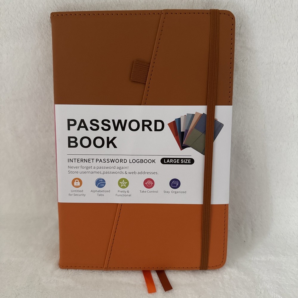 Secure Password Keeper Book with Alphabetical Tabs, Bookmarks & Stickers-image