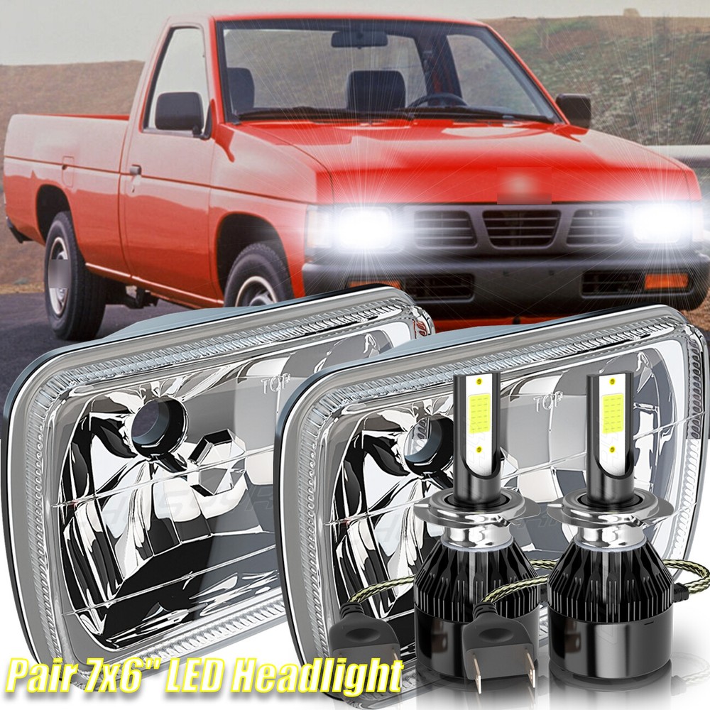5x7 7x6 Inch LED Headlights Hi-Lo Beam Compatible with Nissan Pickup Hardbody