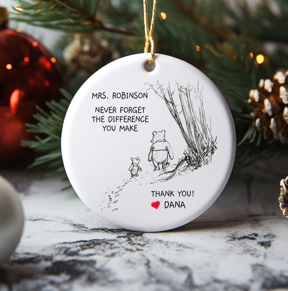 Thank You Christmas Ornament Thank You Gift 2023 Personalized Teacher Keepsake