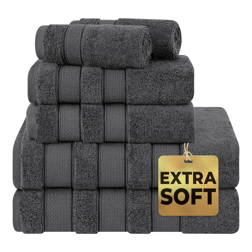 Salem 6-Piece 100% Cotton Bath Towel Set Includes 2 Bath Towels