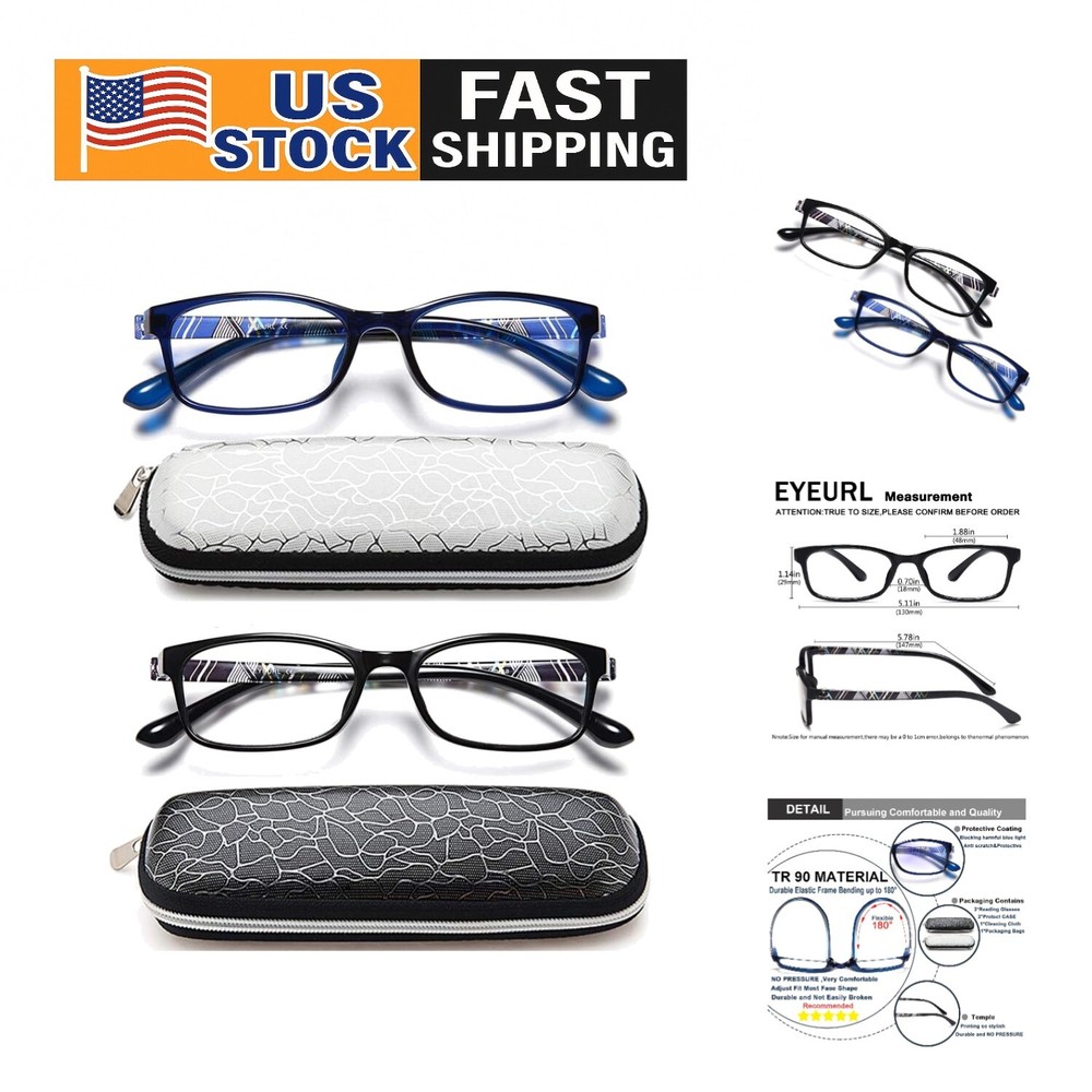 2 Pairs Ultra-Light Trendy Blue Light Blocking Glasses