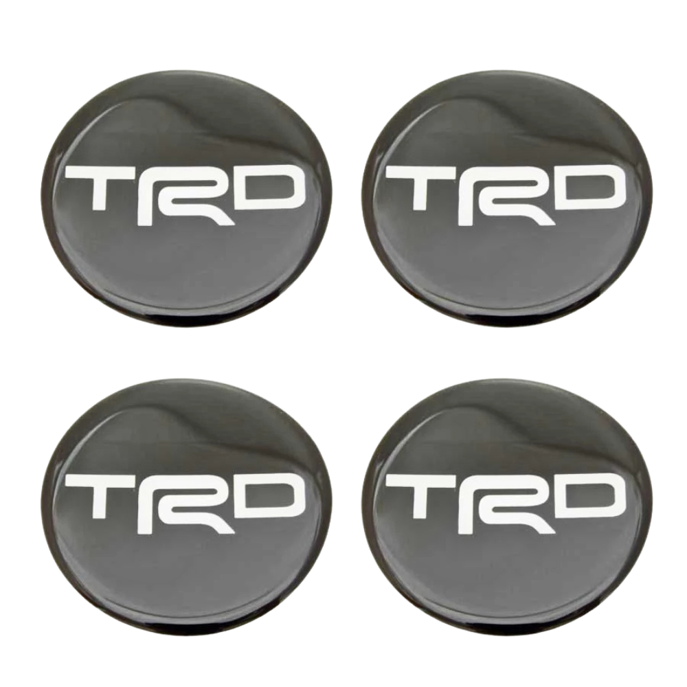 Fits Stickers Resin Reflect Decor Emblem Wheels Center Caps For TRD White 60 mm