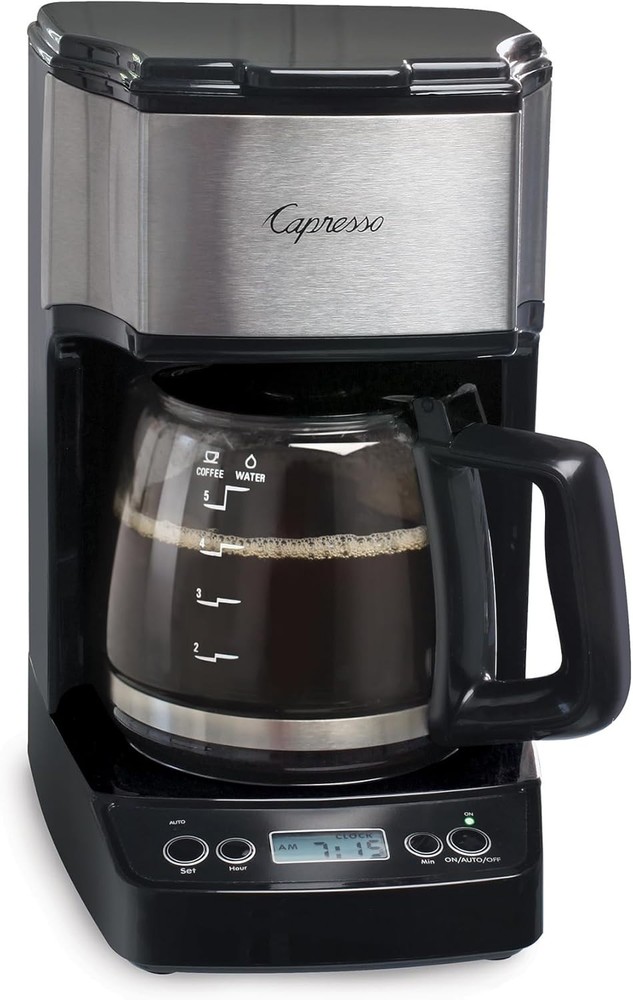 Compact Capresso Black 5-Cup Mini Drip Coffee Machine for Small Spaces