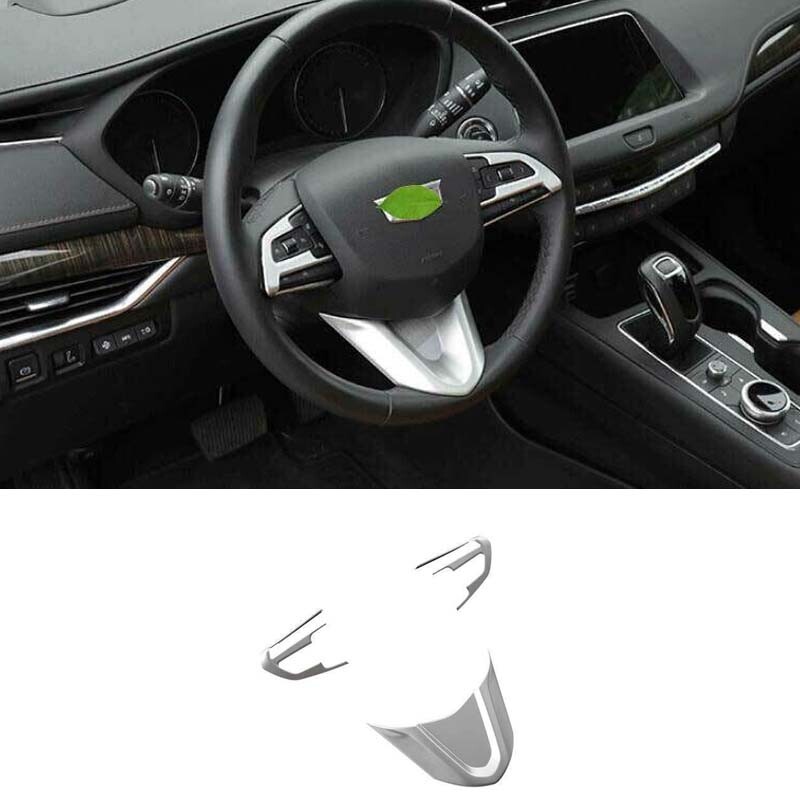 For Cadillac CT4 3PCS Steering Wheel Button Matte Silver 2020-2024 Cover Trim