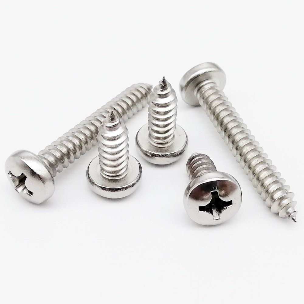 M1-M6.3 SUS304 Mini Micro Cross Phillips Pan Round Head Self-tapping Wood Screw