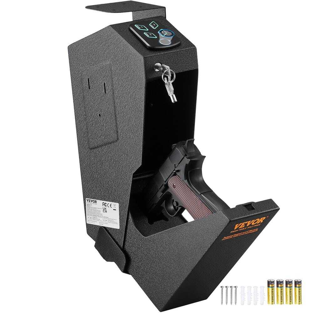 Mounted-Gun Safe 1 Gun Biometric Gun Safe 3 Quick Access Ways Fingerprints, Pass