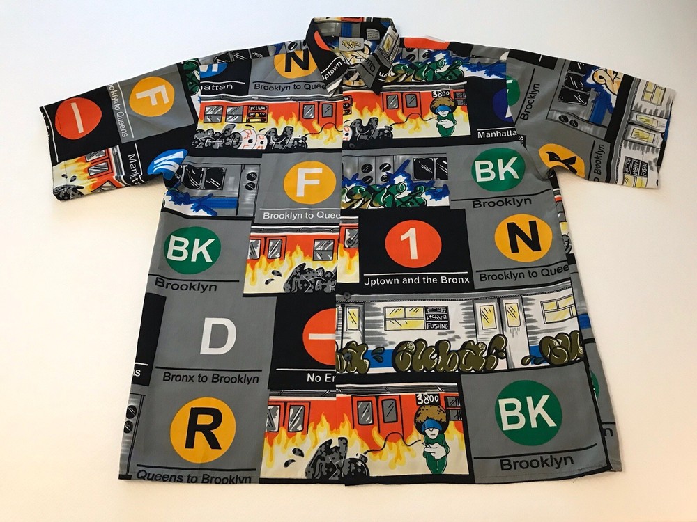 Up Ro’s NY Subway Graffiti Shirt Mens 2XL Hip Hop Streetwear Bronx Brooklyn Y2K