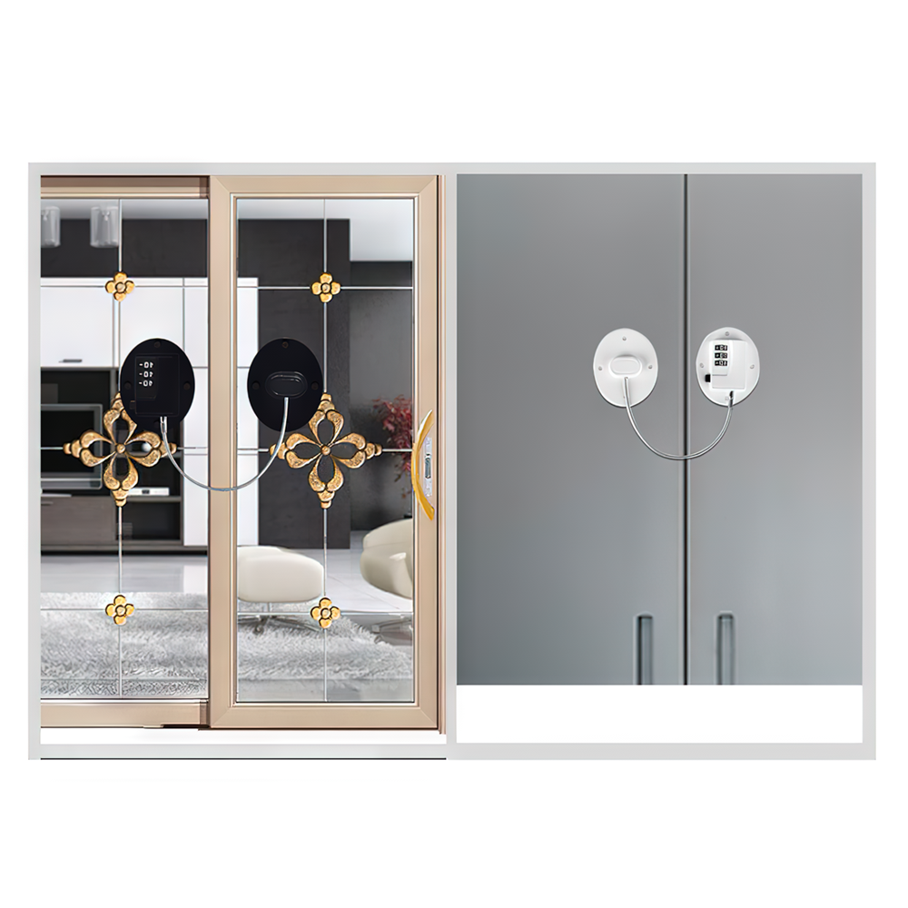 Refrigerator Password Lock Fridge Baby Kid Safety Lock for Window 2 Color Oval-image