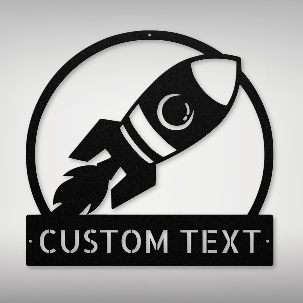 Custom Rocket Metal Sign - Unique Space Decor for Home or Office