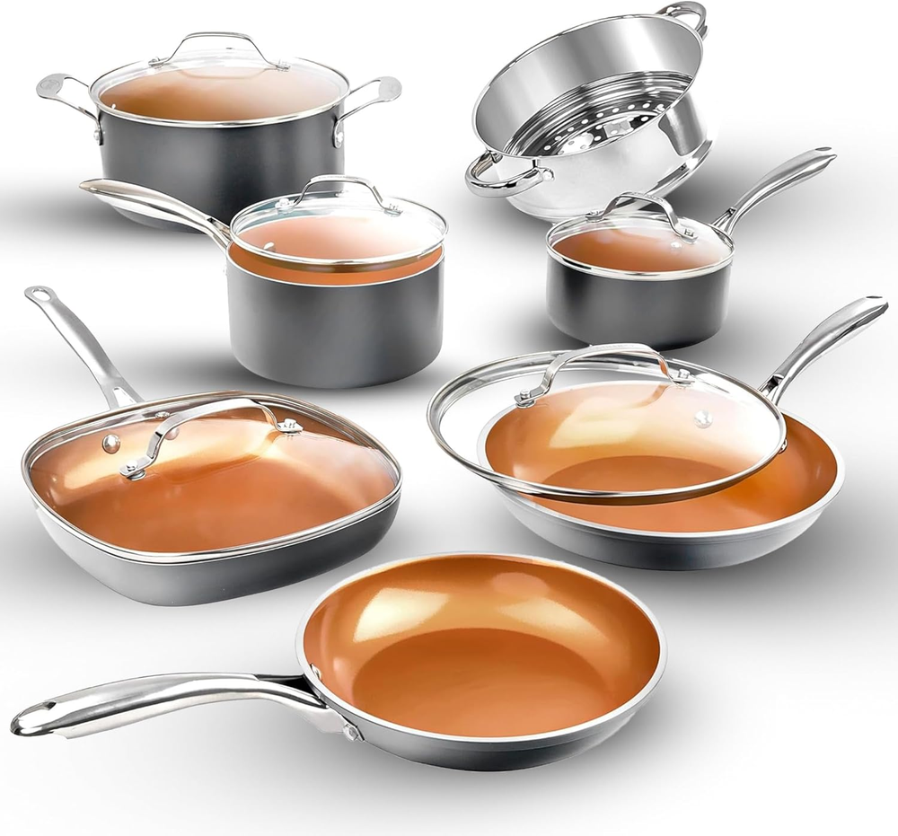 12-Piece Nonstick Ceramic Cookware Set with Stay-Cool Handles