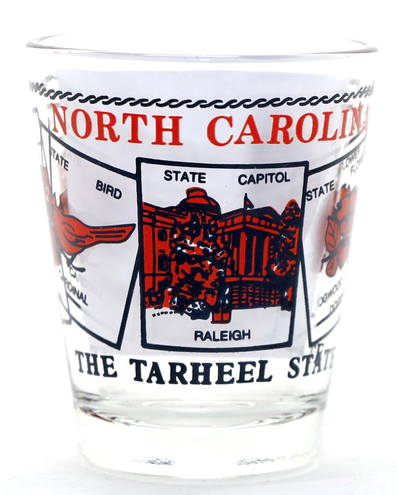 NORTH CAROLINA SCENERY RED CLASSIC DESIGN SHOT GLASS SHOTGLASS