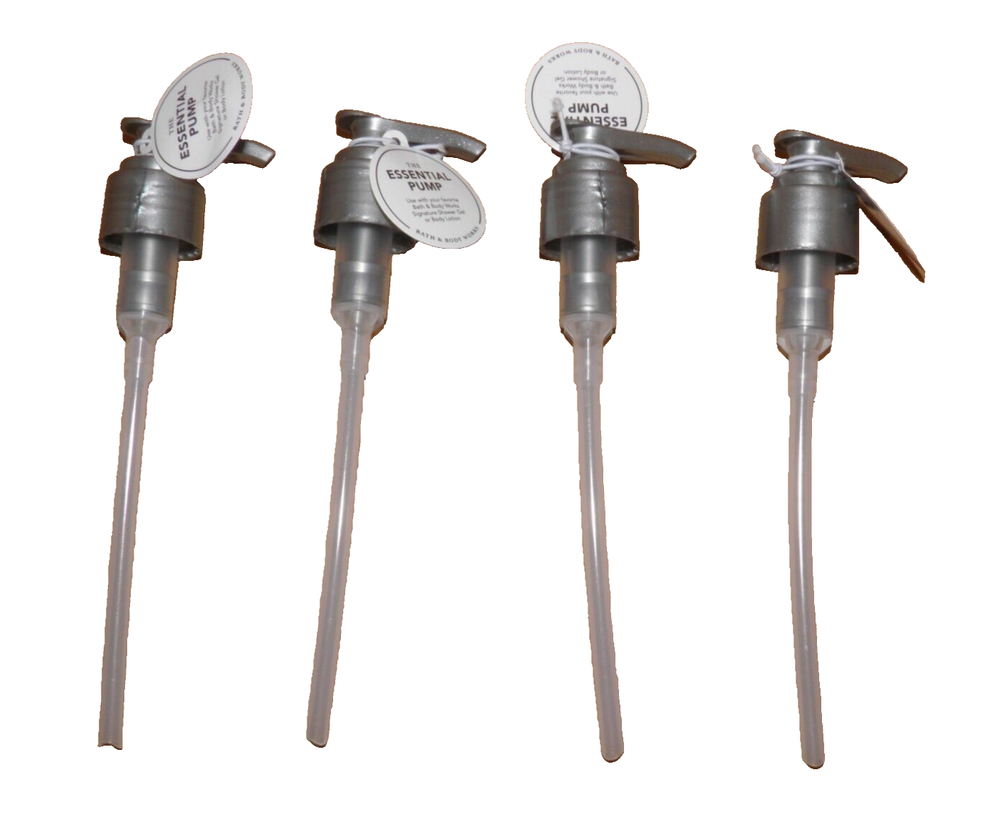 Bath & Body Works Essential Pump Reusable Silver for Lotion Gel 4 PACK