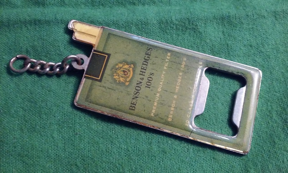 Benson Hedges 100s Green Keychain Bottle Opener Promo Item