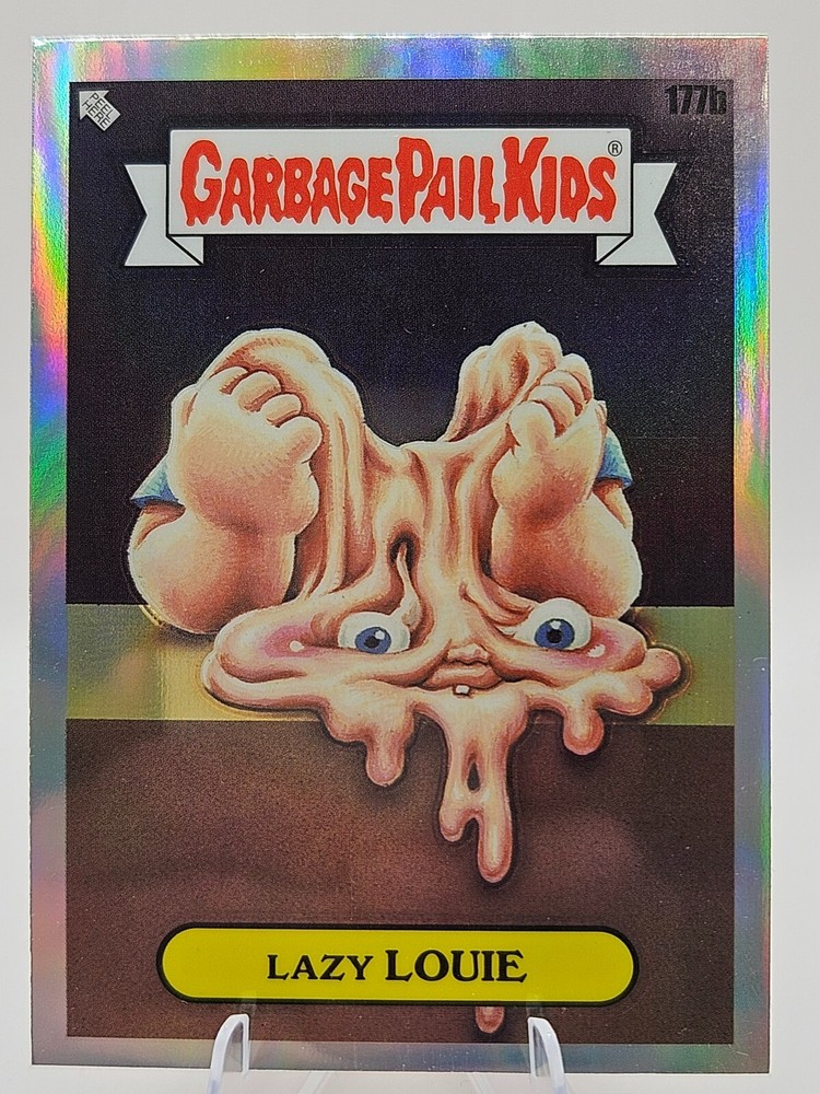 2022 Topps Chrome Garbage Pail Kids Lazy Louie Refractor 177b - GPK