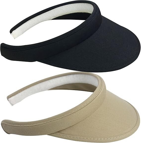 2 Pack Sun Visor Hats Women Men Clip On Backless Visors Hat Outdoor Sports Go...