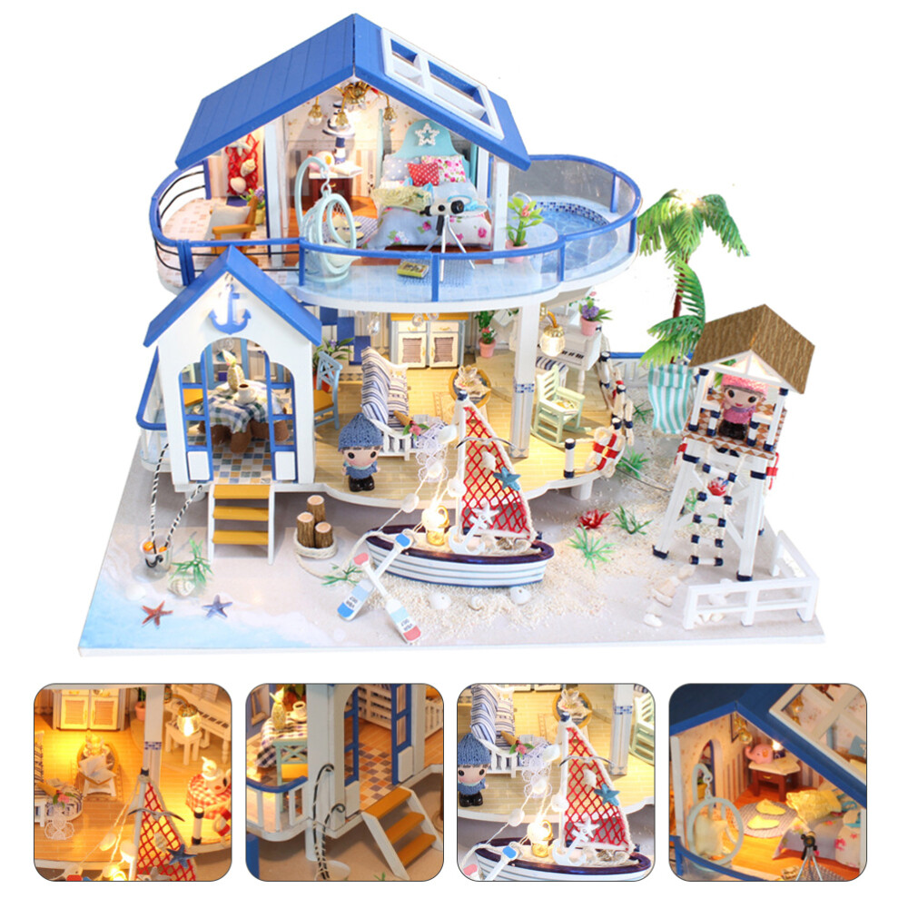 DIY Tiny House Building Kit with Miniature Room Furniture for Dollhouses