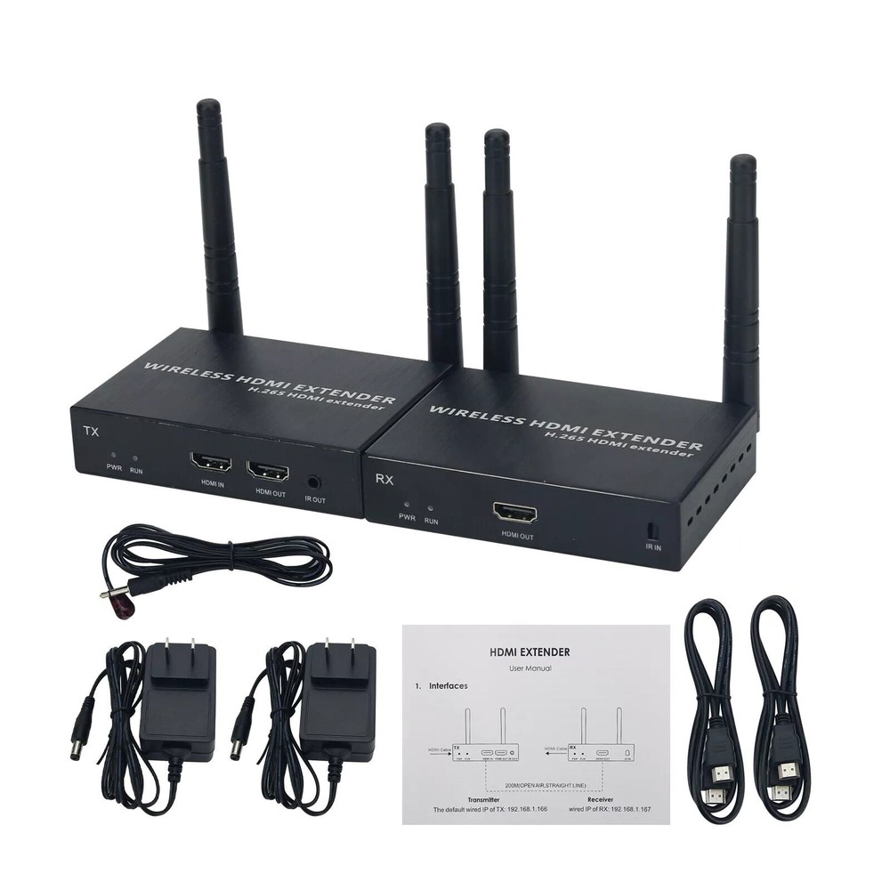 2.4GHz 5.8GHz Dual-Band Wireless Extender Transmitter and Receiver Remote System
