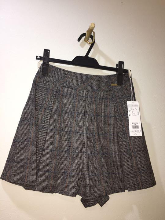 Blue Label Retro Glen Check Culotte Skirt Size 36 New