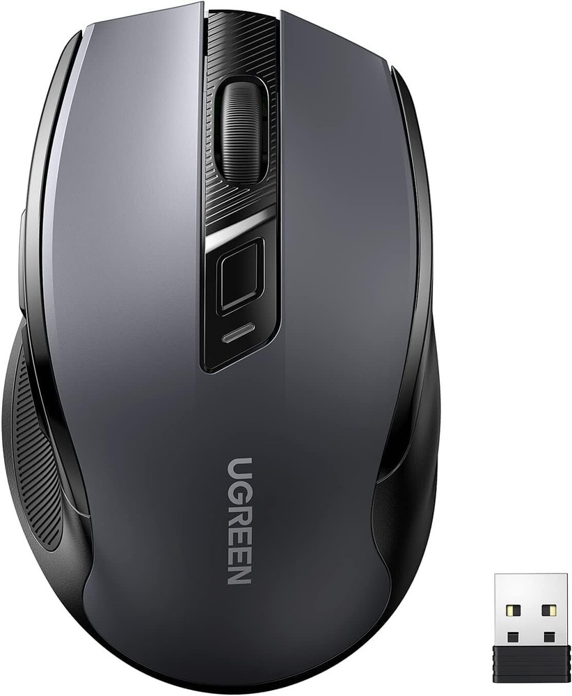 UGREEN 2.4G Wireless Mouse with USB Receiver, 4000 DPI, 5 Levels, 6 Buttons, Black