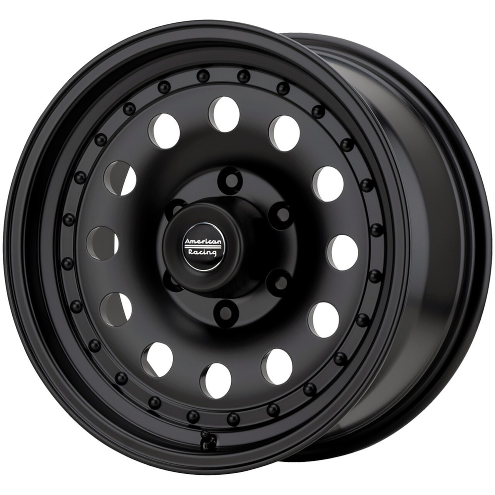 15x7 -6 American Racing AR62 Outlaw II 5x4.75 Satin Black Wheels (Set of 4)