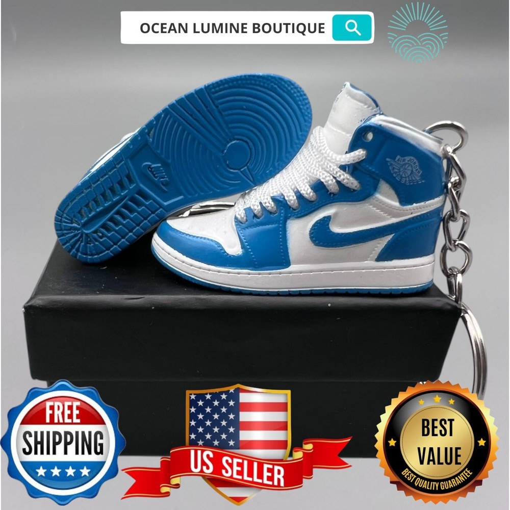 Air Jordan 3D Mini Sneaker Keychain, Basketball Sneaker Collectible, Box Options